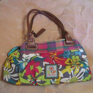 Lily Bloom handbag, multicolored flower and plaid design